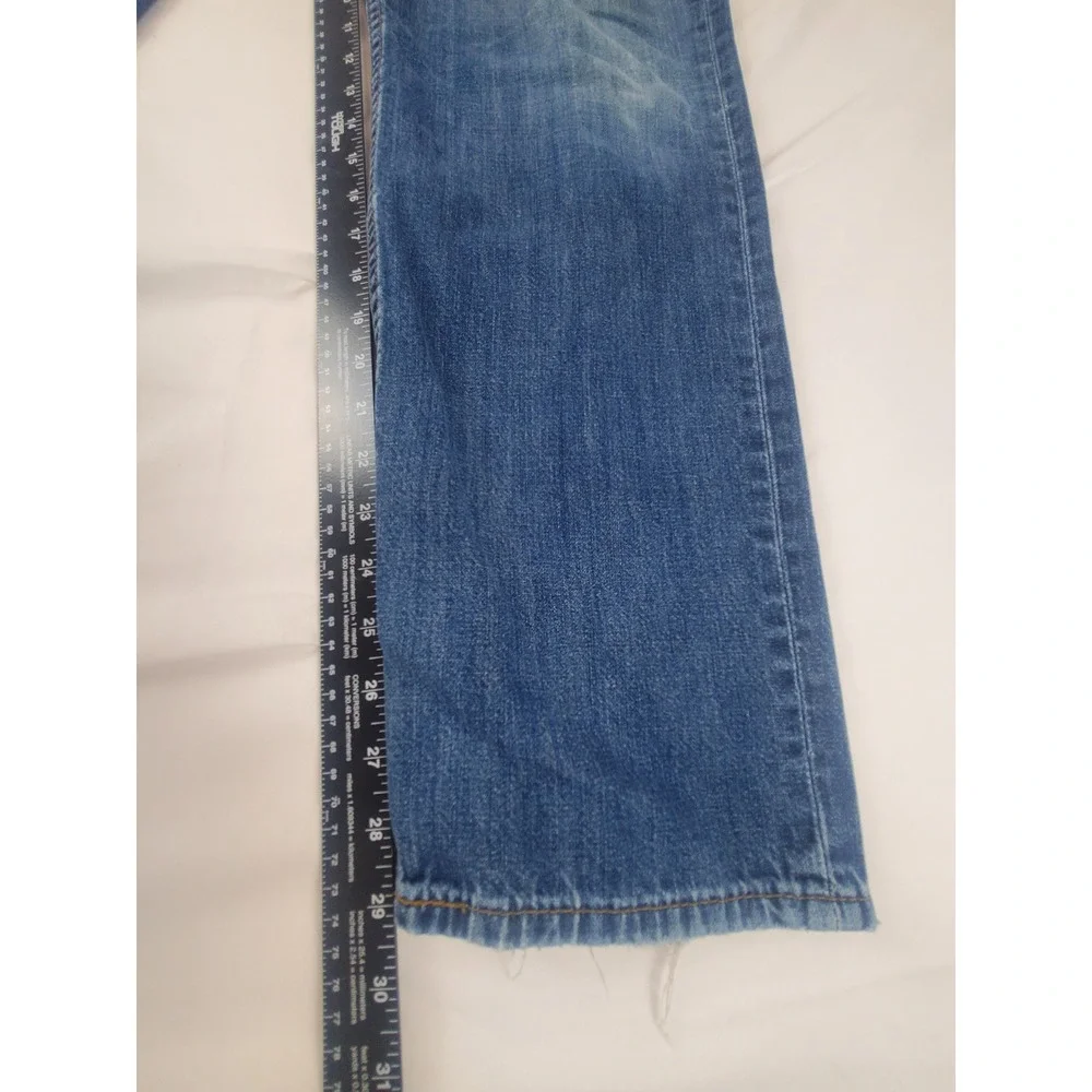 Levis 514 Straight Fit Mens Jeans Blue Medium Wash Distressed 32x30